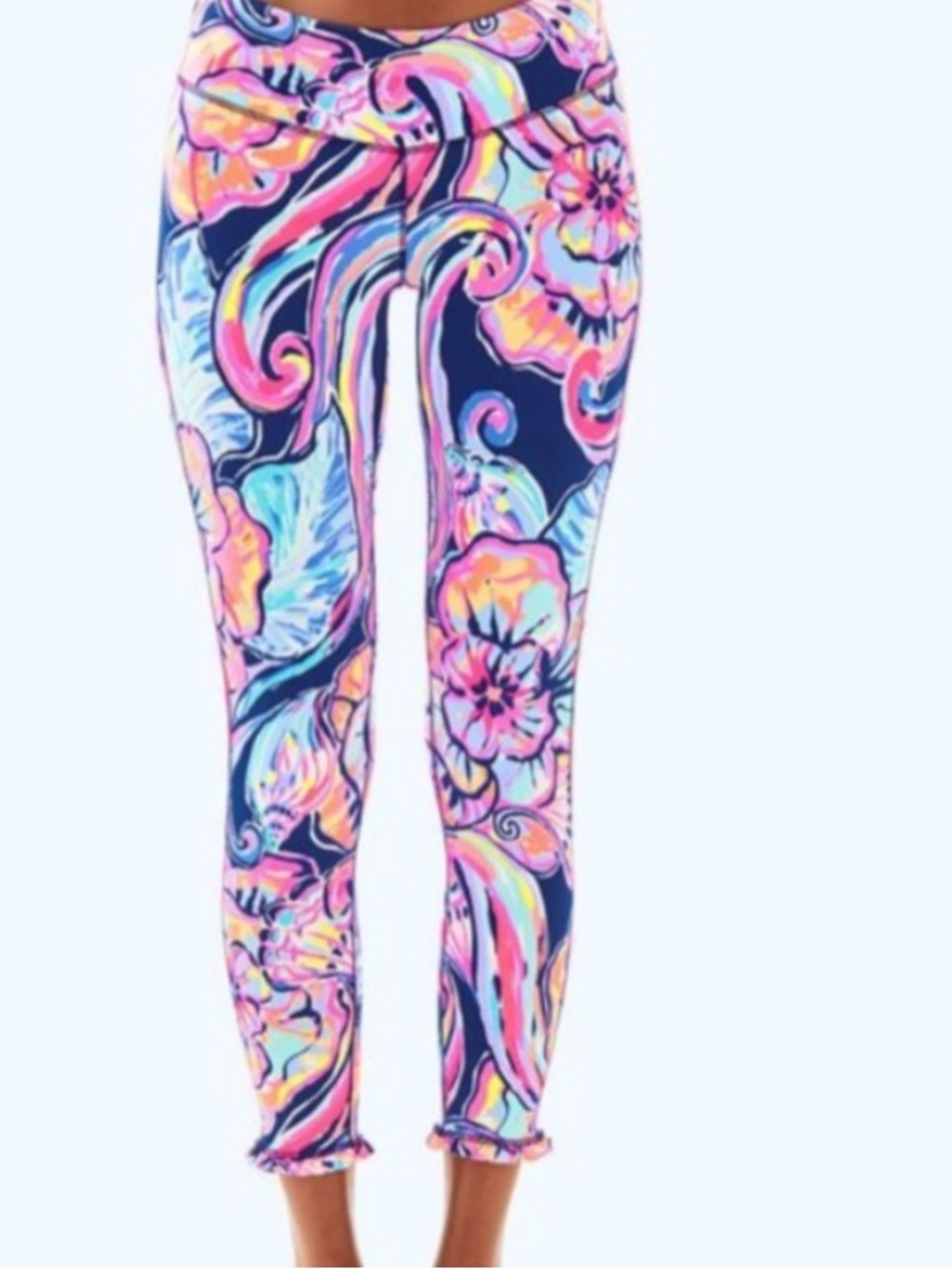 Lilly Pulitzer Marla Leggings — Pink & Blue Boho Print SIZE small - Picture 2 of 9